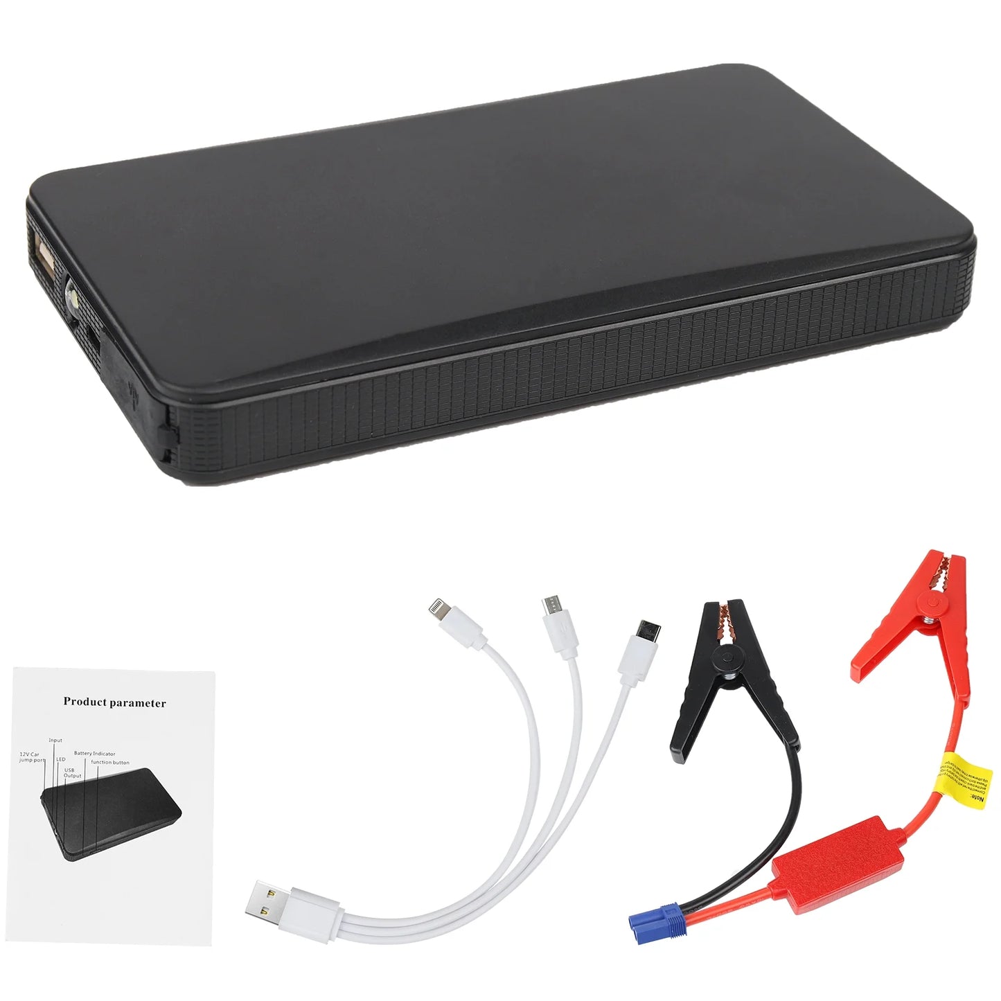 20000Mah Car Jump Starter Booster Jumper Box Portable Power Bank Charger